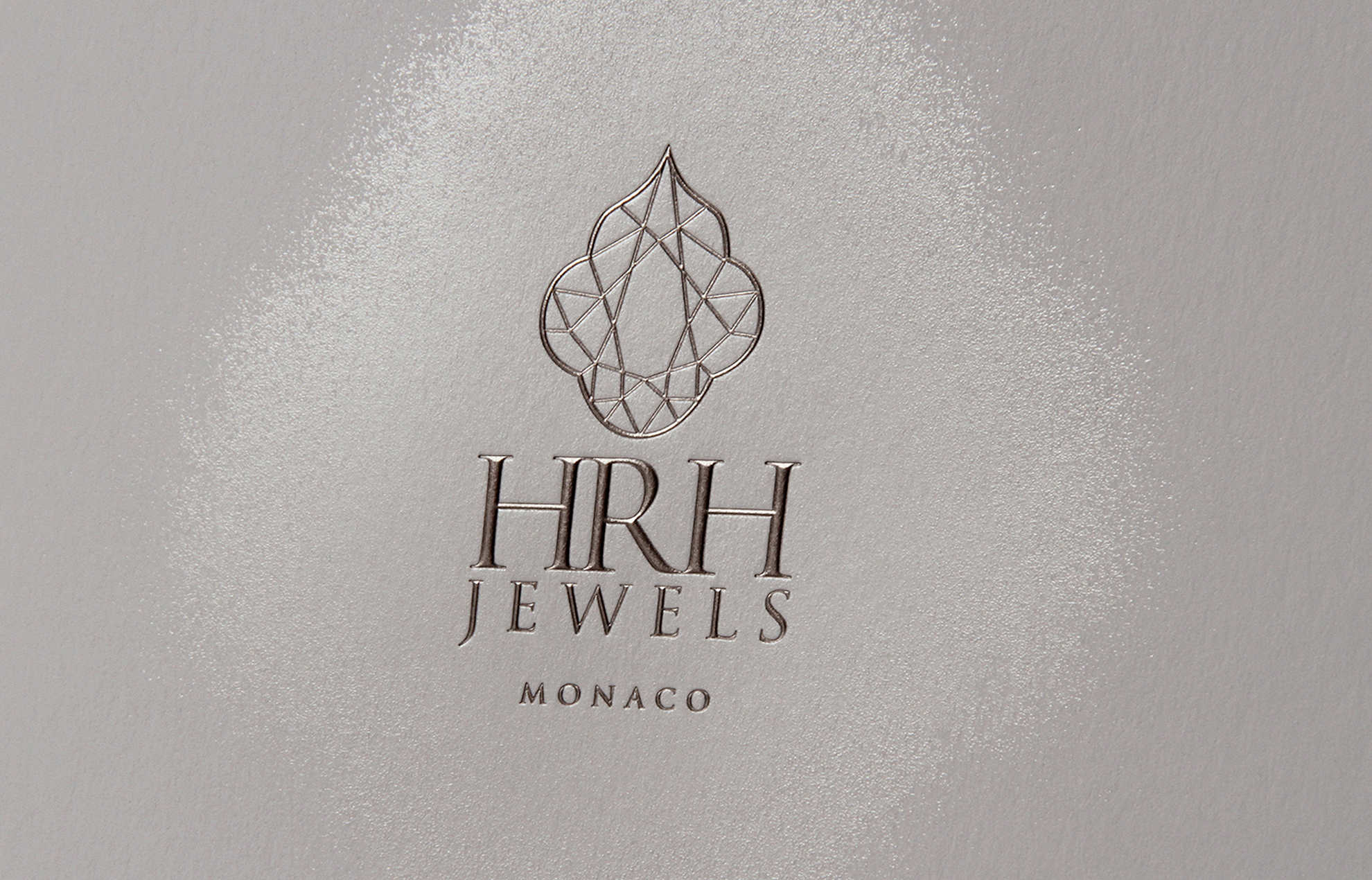 HRH Jewels greeting card - hot stamping