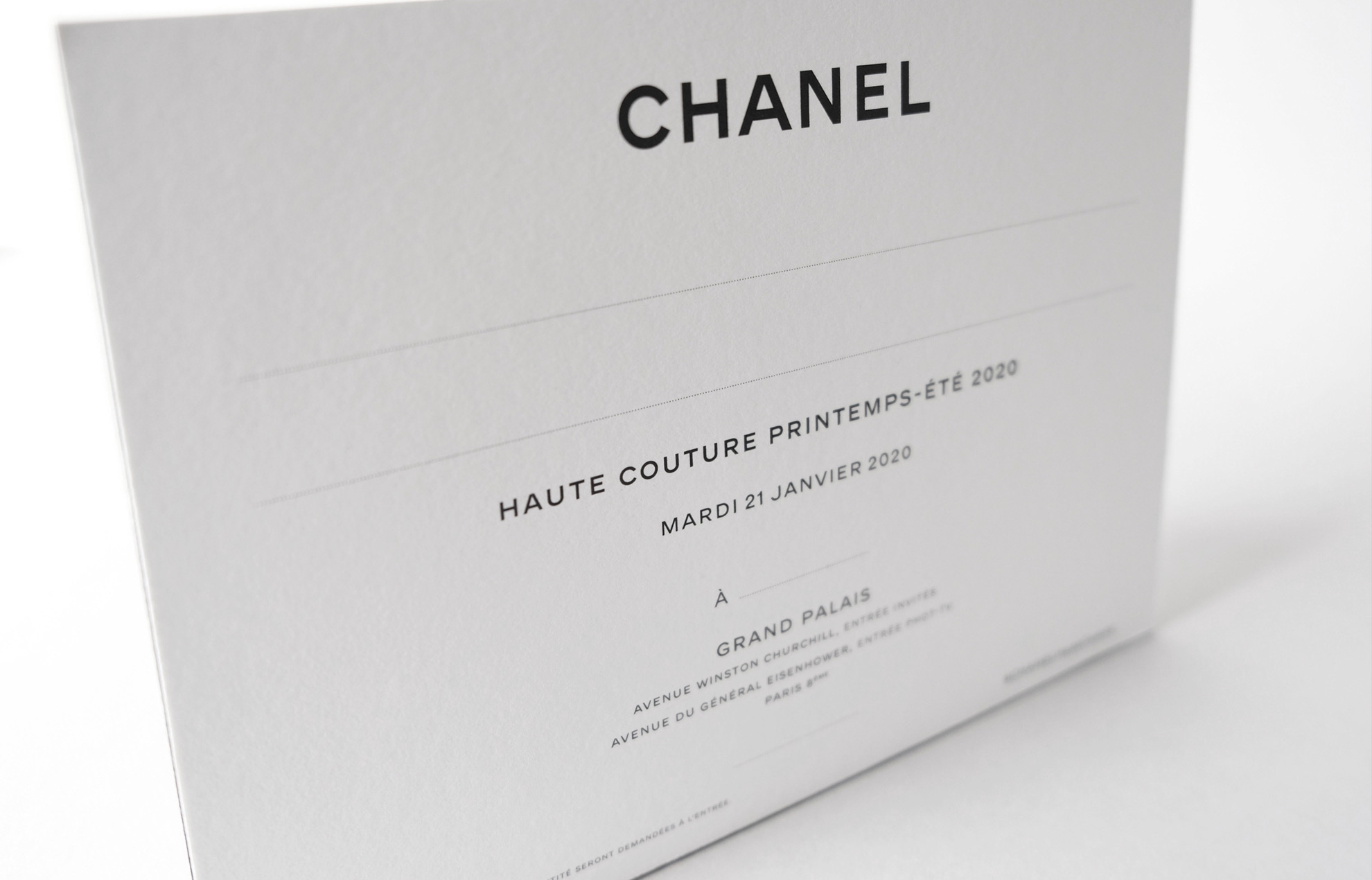 CHANEL Fashion show invitation and leaflet - Embossing, Hot Stamping,  Invitation