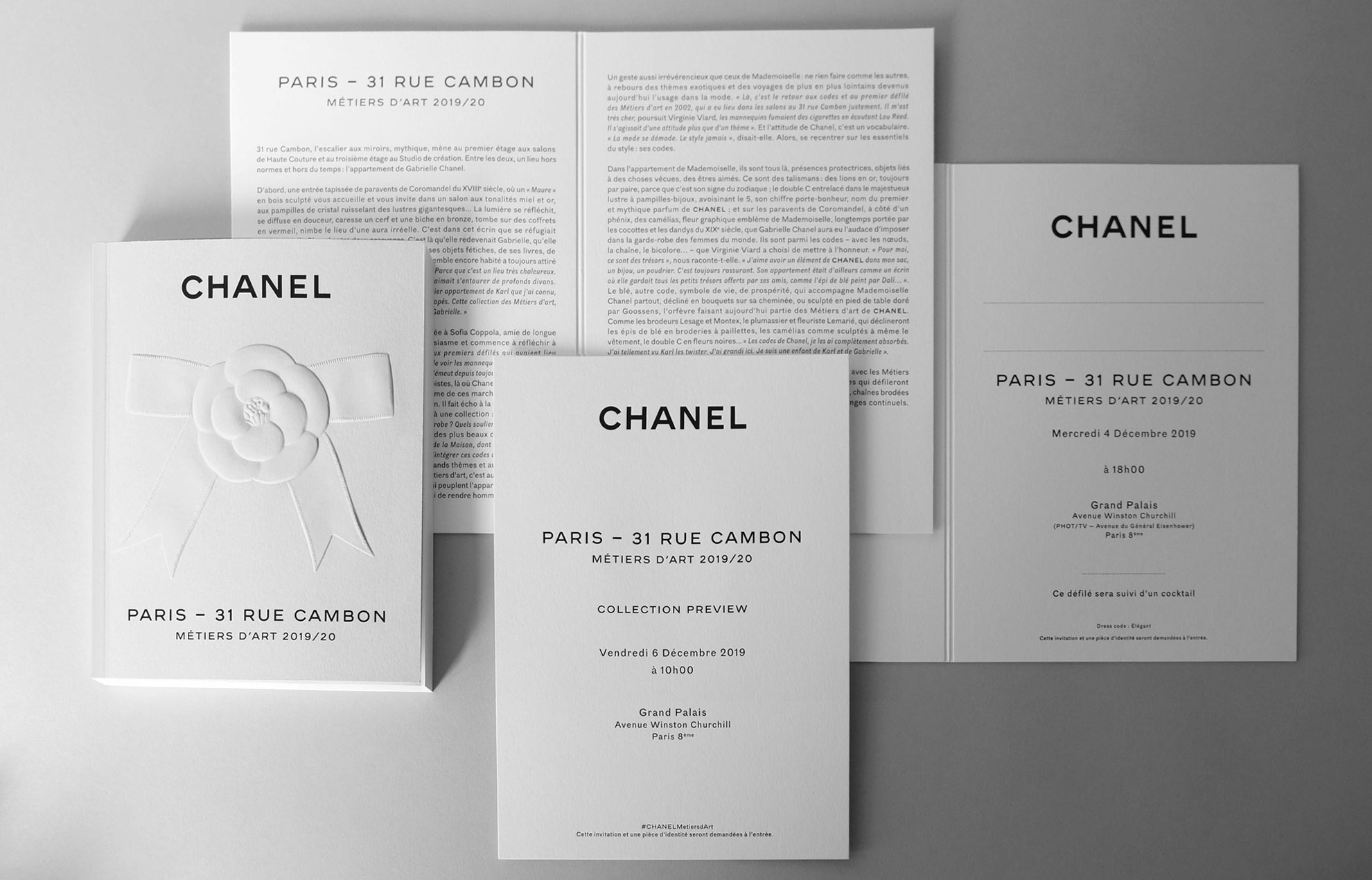 CHANEL Fashion show invitation and leaflet - Embossing, Hot Stamping,  Invitation